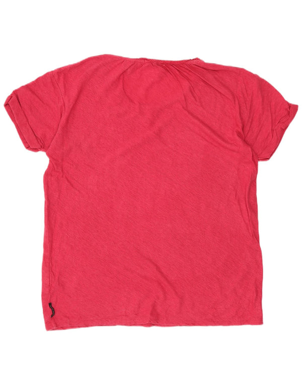 Scotch & Soda Womens Oversized T-Shirt Top US 1 XS Pink Flecked Linen