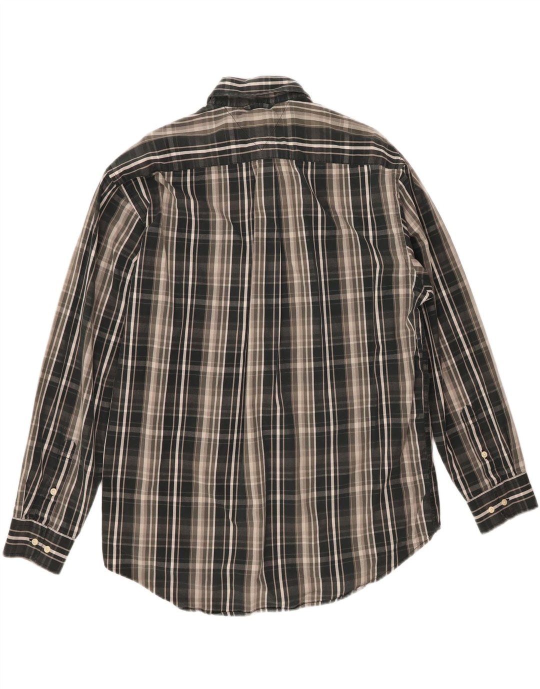 TOMMY HILFIGER Mens Shirt Large Grey Check Cotton