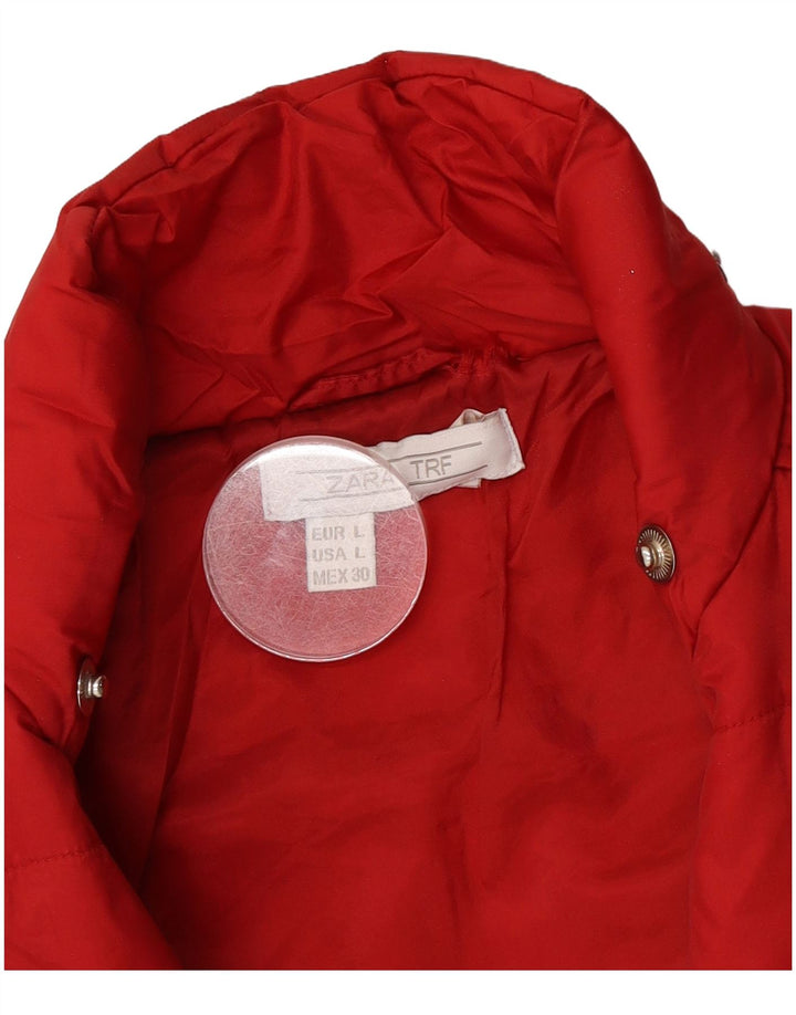 Zara Womens Trafaluc Padded Jacket UK 16 Large Red