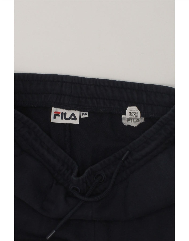 FILA Boys Graphic Tracksuit Trousers Joggers 13-14 Years Navy Blue Cotton | Vintage Fila | Thrift | Second-Hand Fila | Used Clothing | Messina Hembry 