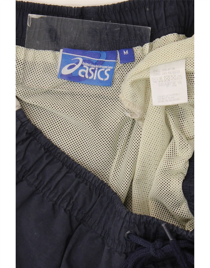 Asics Mens Sport Shorts Medium Navy Blue Colourblock Nylon