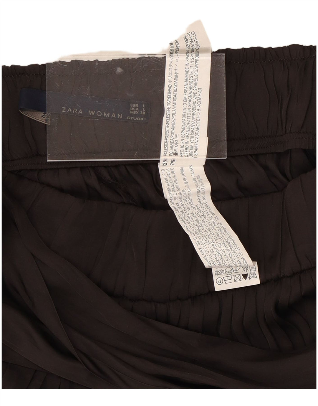 ZARA Womens Slim Casual Trousers Large W32 L27 Black Polyester