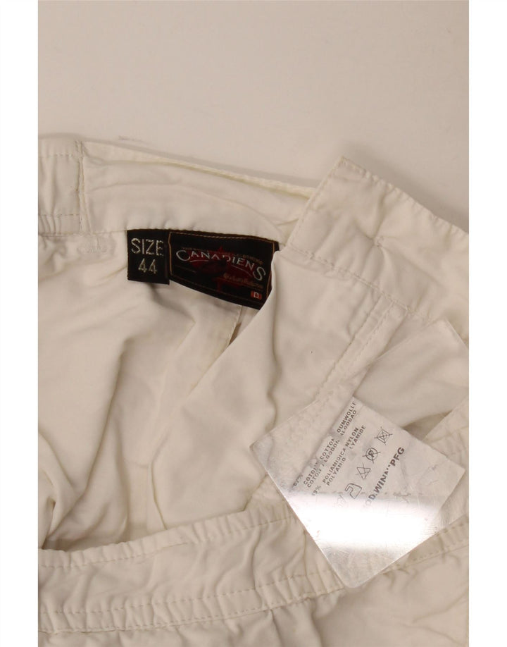 Canadiens Womens Chino Shorts IT 44 Medium W30 White Cotton