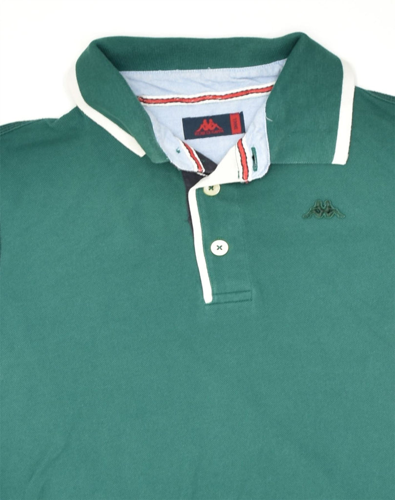 KAPPA Mens Long Sleeve Polo Shirt Small Green Cotton | Vintage | Thrift | Second-Hand | Used Clothing | Messina Hembry 