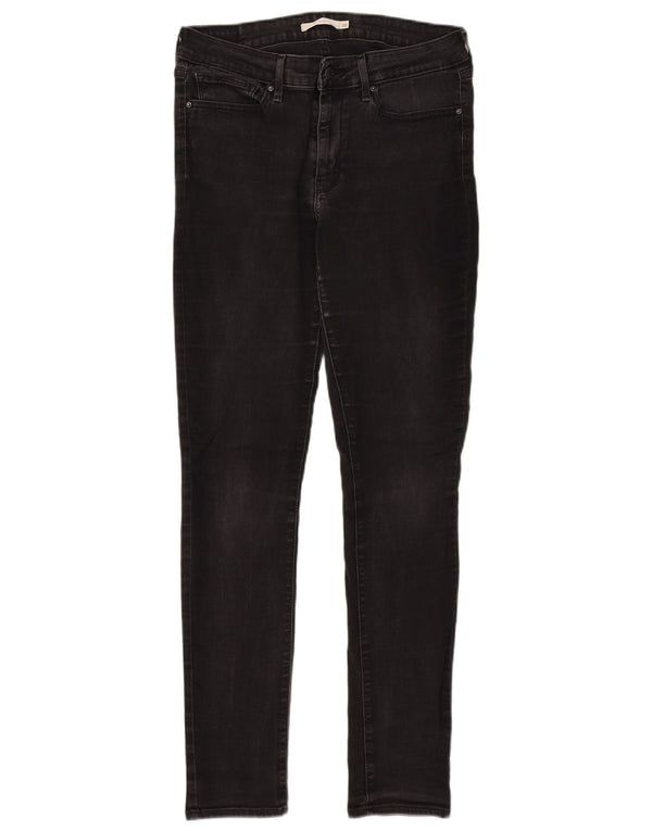 Levi's Womens 711 Skinny Jeans W30 L32 Black Cotton
