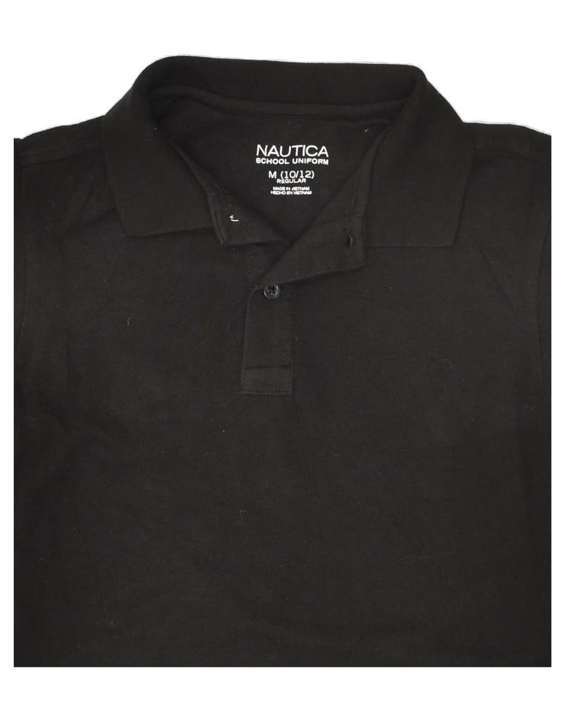 NAUTICA Boys Regular Polo Shirt 10-11 Years Medium Black Cotton | Vintage Nautica | Thrift | Second-Hand Nautica | Used Clothing | Messina Hembry 