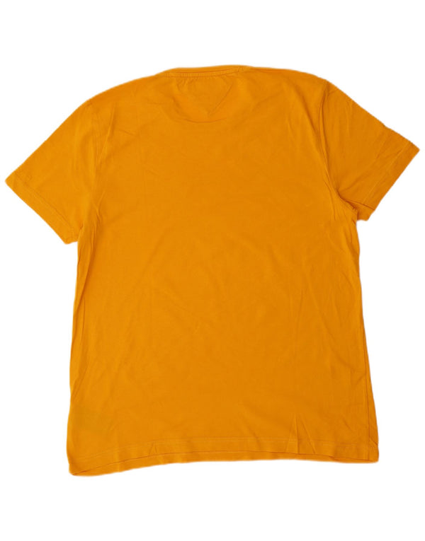 Tommy Hilfiger Mens Graphic T-Shirt Top Large Yellow Cotton