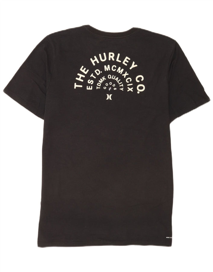 Hurley Mens Graphic T-Shirt Top Medium Black Cotton
