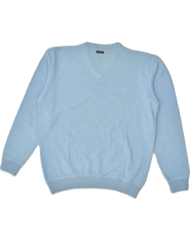 MARLBORO CLASSICS Womens V-Neck Jumper Sweater UK 22 3XL Blue Wool | Vintage Marlboro Classics | Thrift | Second-Hand Marlboro Classics | Used Clothing | Messina Hembry 