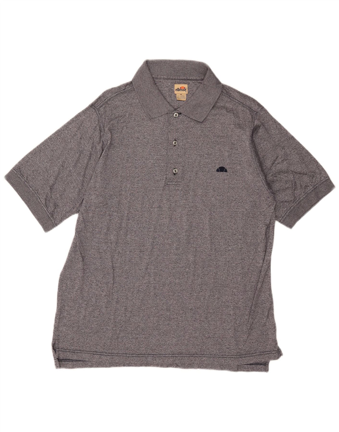 Ellesse Mens Polo Shirt Medium Navy Blue Flecked Cotton