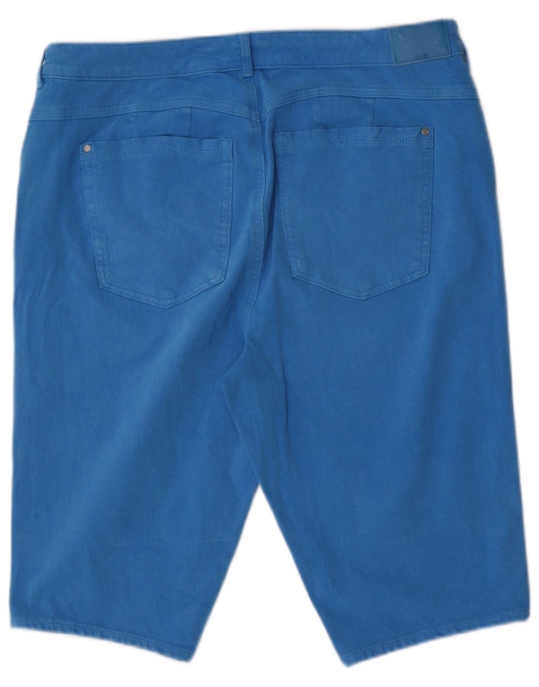 Marks & Spencer Womens High Waist Denim Shorts UK 18 XL W34 Blue Cotton