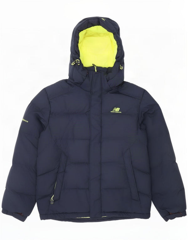 New Balance Boys Hooded Padded Jacket 8-9 Years Medium Navy Blue