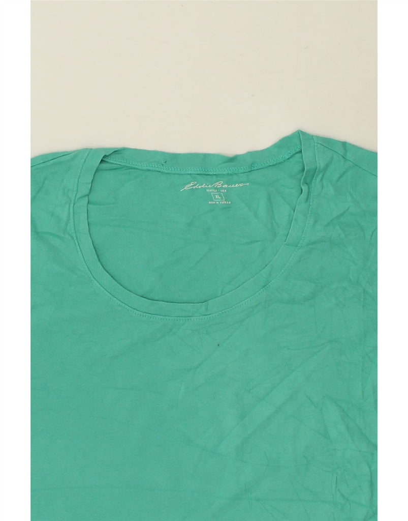 EDDIE BAUER Womens T-Shirt Top UK 18 XL Green Cotton | Vintage Eddie Bauer | Thrift | Second-Hand Eddie Bauer | Used Clothing | Messina Hembry 