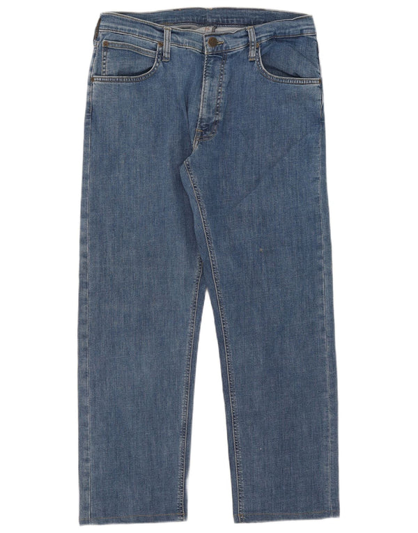 Lee Womens Daren Zip Fly Straight Jeans W34 L27 Blue Cotton