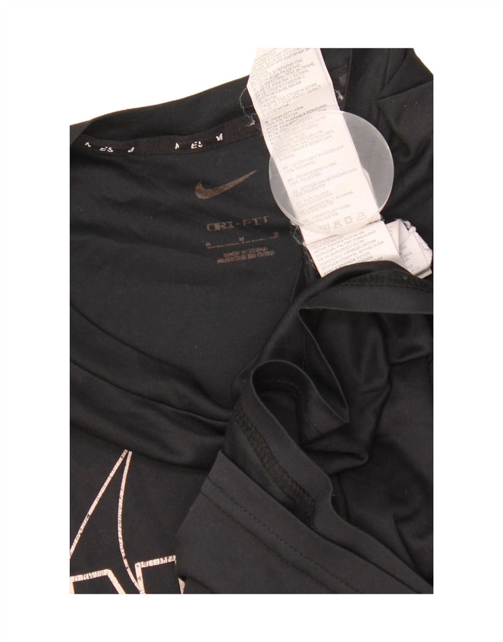 Nike Mens Dri Fit Graphic T-Shirt Top Medium Black Polyester