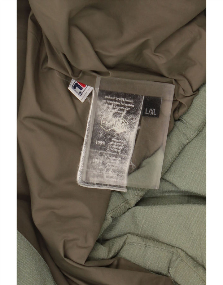 Fila Mens Hooded Padded Jacket UK 40 Large Green Polyamide