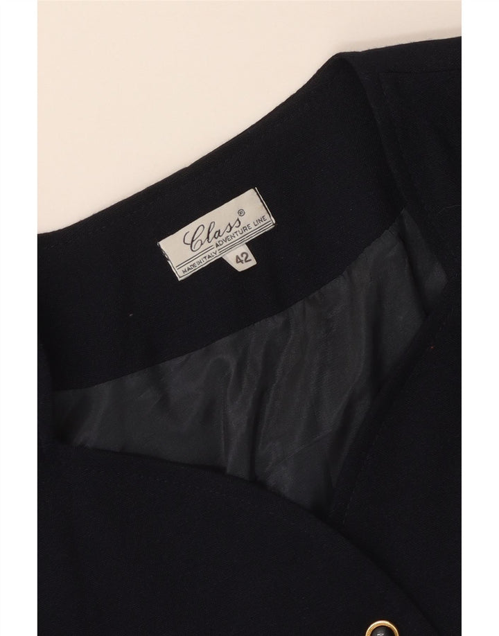 Class Womens 5 Button 2 Piece Skirt Set IT 42 Medium W26 Navy Blue