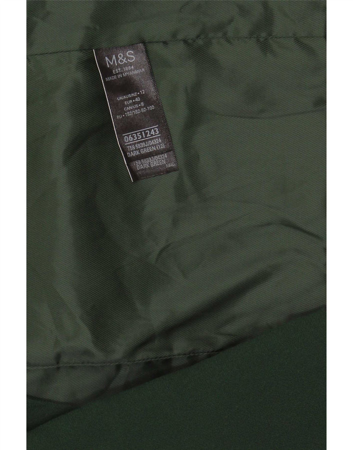 Marks & Spencer Womens 3/4 Sleeve Open Blazer Jacket UK 12 Medium Green