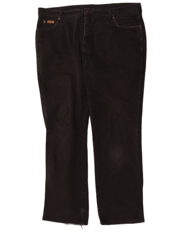 Wrangler Mens Texas Straight Jeans W42 L34 Black Cotton