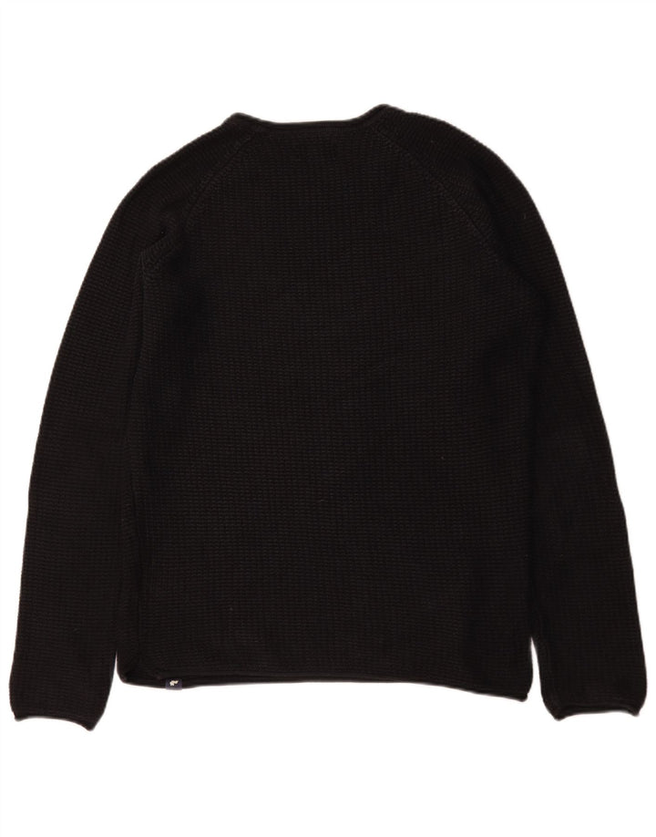 Jack & Jones Mens Crew Neck Jumper Sweater Medium Black Cotton