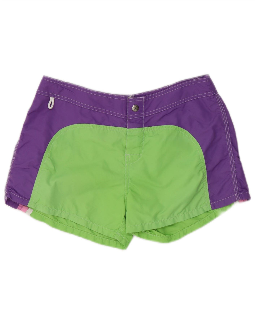 Sundek Womens Swimming Shorts UK 10 Small Green Colourblock Polyester