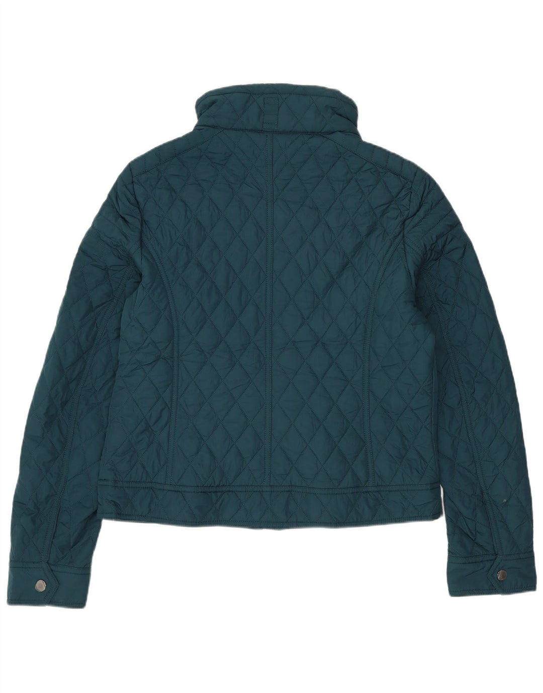 Tommy Hilfiger Womens Crop Quilted Jacket UK 14 Medium Green Cotton