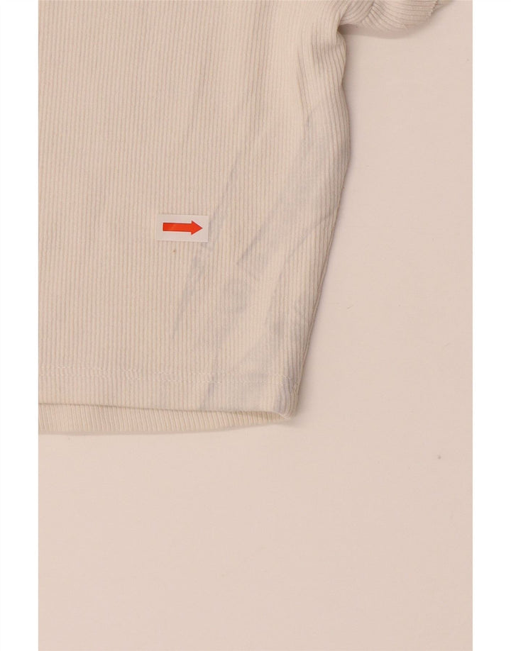 ZARA Womens Crop Top UK 12 Medium Off White