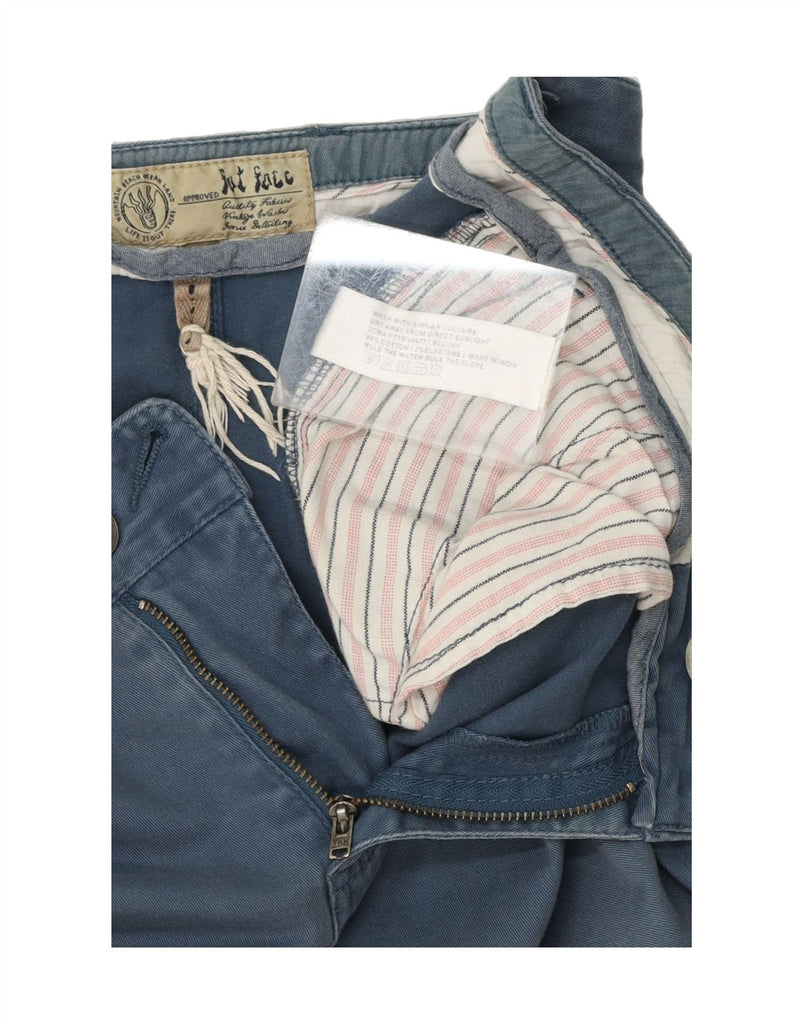 FAT FACE Womens Slim Cropped Trousers UK 14 Large W36 L24 Blue Cotton Vintage Fat Face and Second-Hand Fat Face from Messina Hembry 