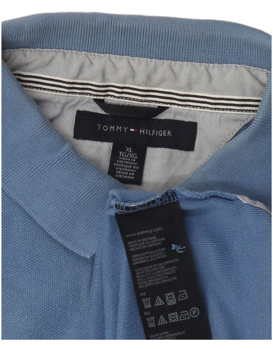 TOMMY HILFIGER Mens Polo Shirt XL Blue Cotton