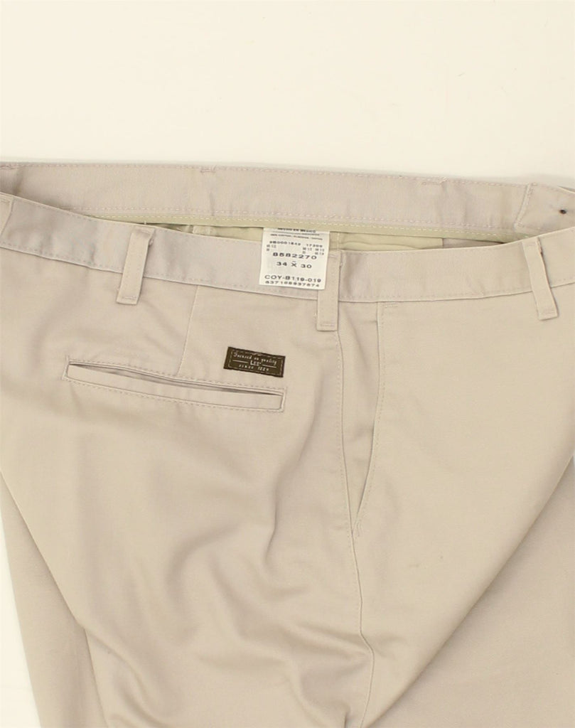 LEE Mens Tapered Chino Trousers W34 L30 Beige Cotton | Vintage Lee | Thrift | Second-Hand Lee | Used Clothing | Messina Hembry 