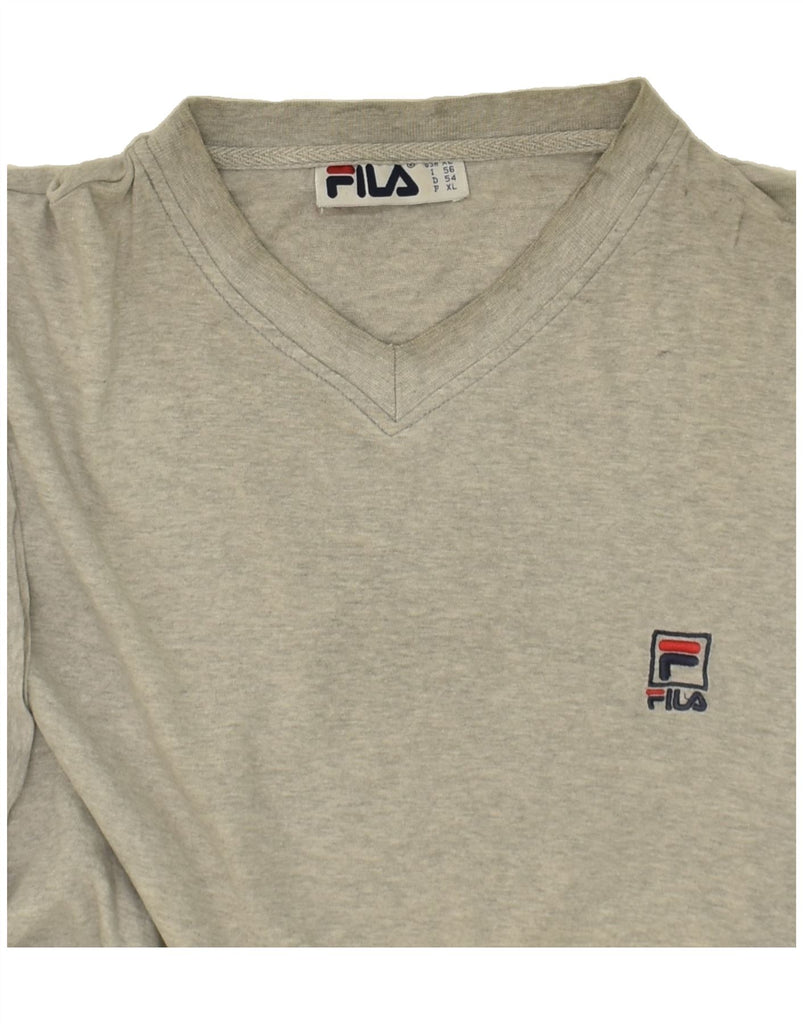 FILA Mens T-Shirt Top XL Grey Cotton | Vintage Fila | Thrift | Second-Hand Fila | Used Clothing | Messina Hembry 