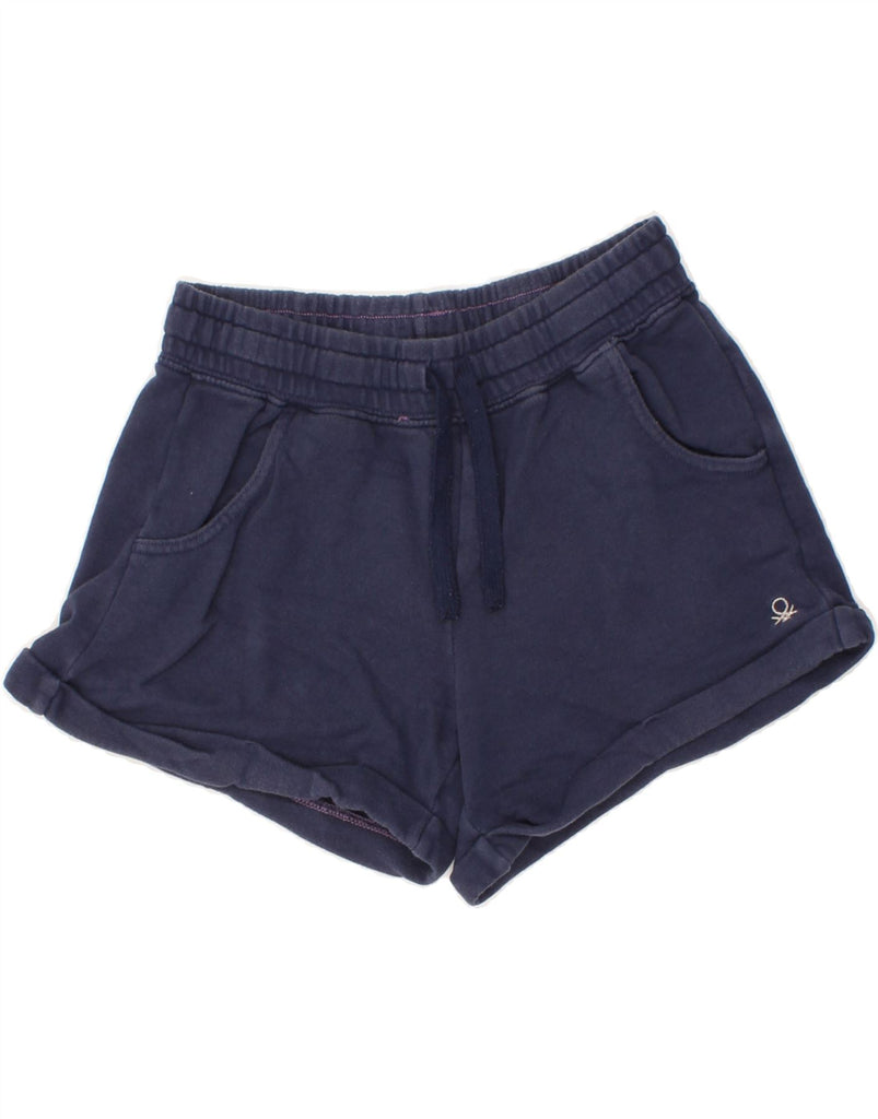 BENETTON Girls Sport Shorts 9-10 Years W24 Navy Blue Vintage Benetton and Second-Hand Benetton from Messina Hembry 