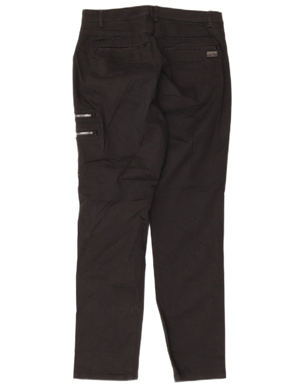 CALVIN KLEIN Womens Slim Cargo Trousers US 9 Medium W28 L26 Black Cotton
