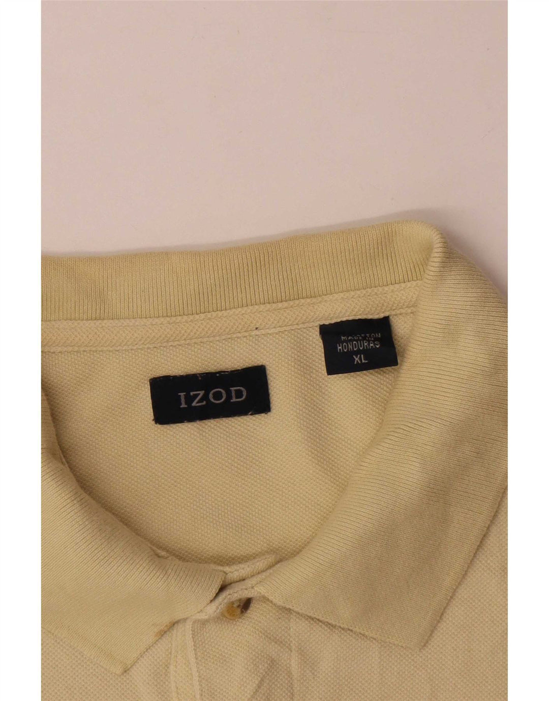 Izod Mens Polo Shirt XL Yellow Cotton