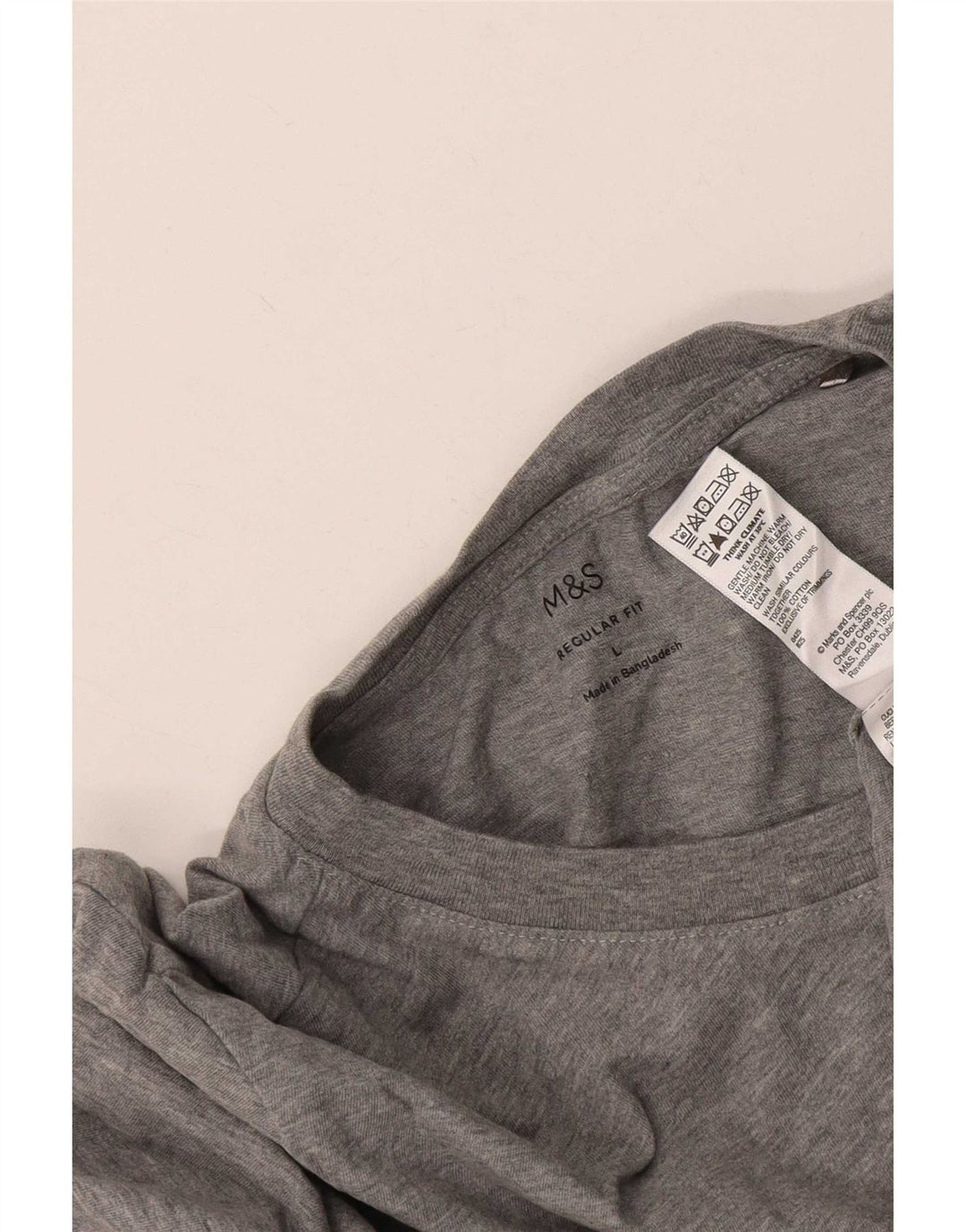 Marks & Spencer Mens Regular Fit Top Long Sleeve Large Grey Flecked Cotton