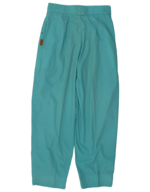 Vintage Womens High Waist Suit Trousers EU 40 Medium W30 L28 Turquoise