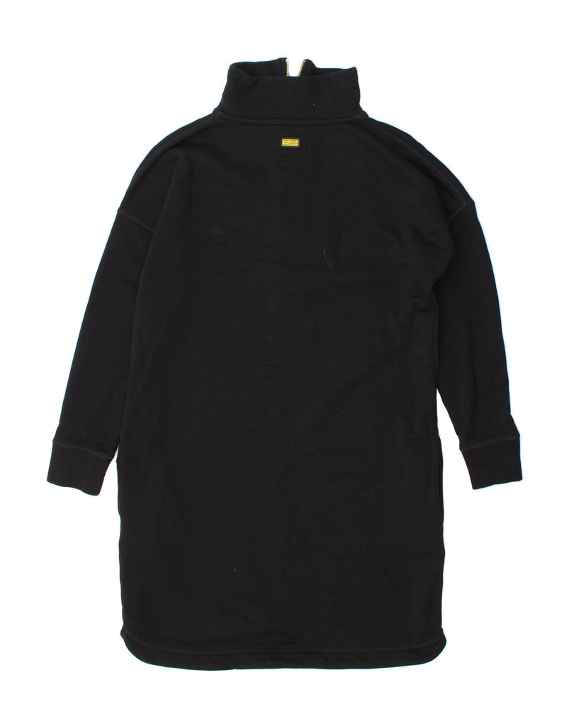 BARBOUR Womens Oversized Zip Neck Jumper Dress UK 8 Small  Black Vintage Barbour and Second-Hand Barbour from Messina Hembry 