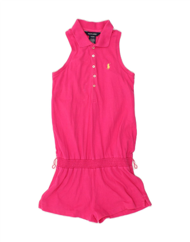 RALPH LAUREN Girls Sleeveless Playsuit 8-9 Years Medium Pink | Vintage Ralph Lauren | Thrift | Second-Hand Ralph Lauren | Used Clothing | Messina Hembry 