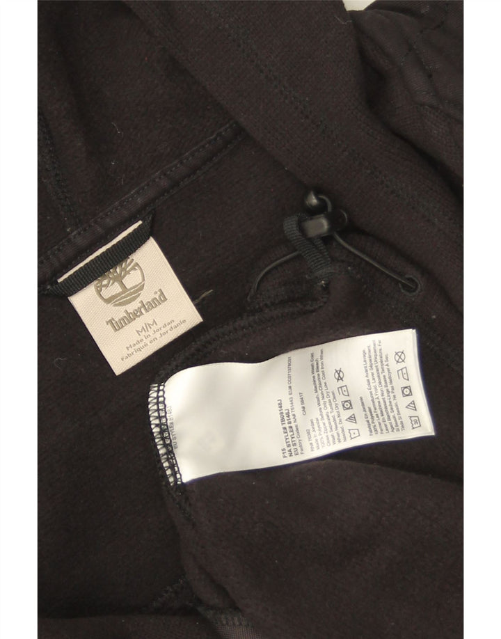 Timberland Mens Zip Hoodie Sweater Medium Black Polyester