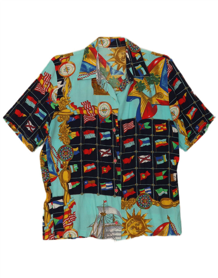 Vintage Womens Abstract Pattern Shirt UK 14 Medium Multicoloured Geometric
