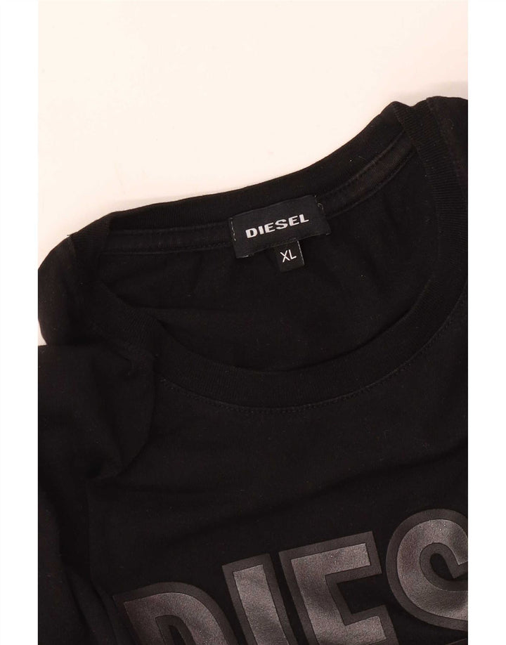 Diesel Mens Graphic T-Shirt Top XL Black