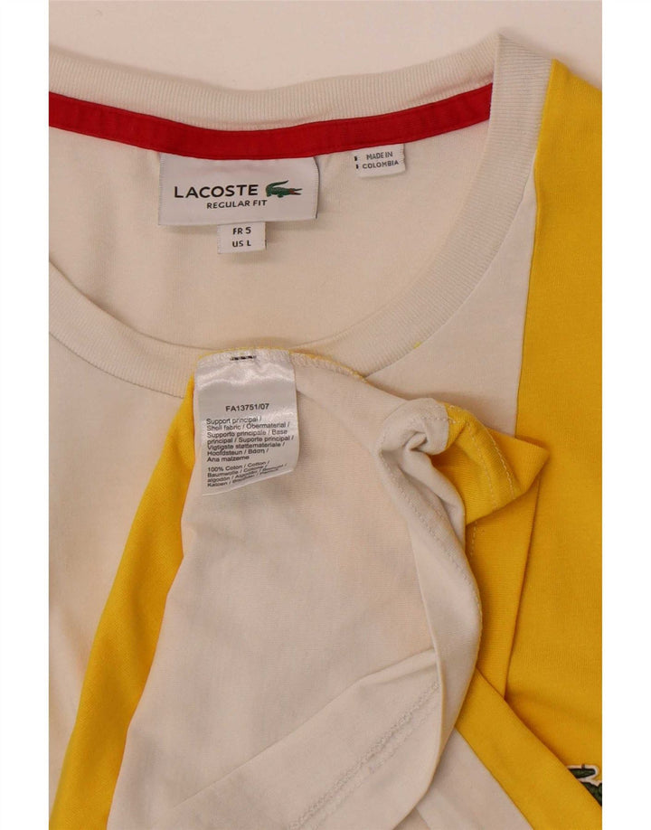 Lacoste Mens Graphic T-Shirt Top Size 5 Large Multicoloured Colourblock