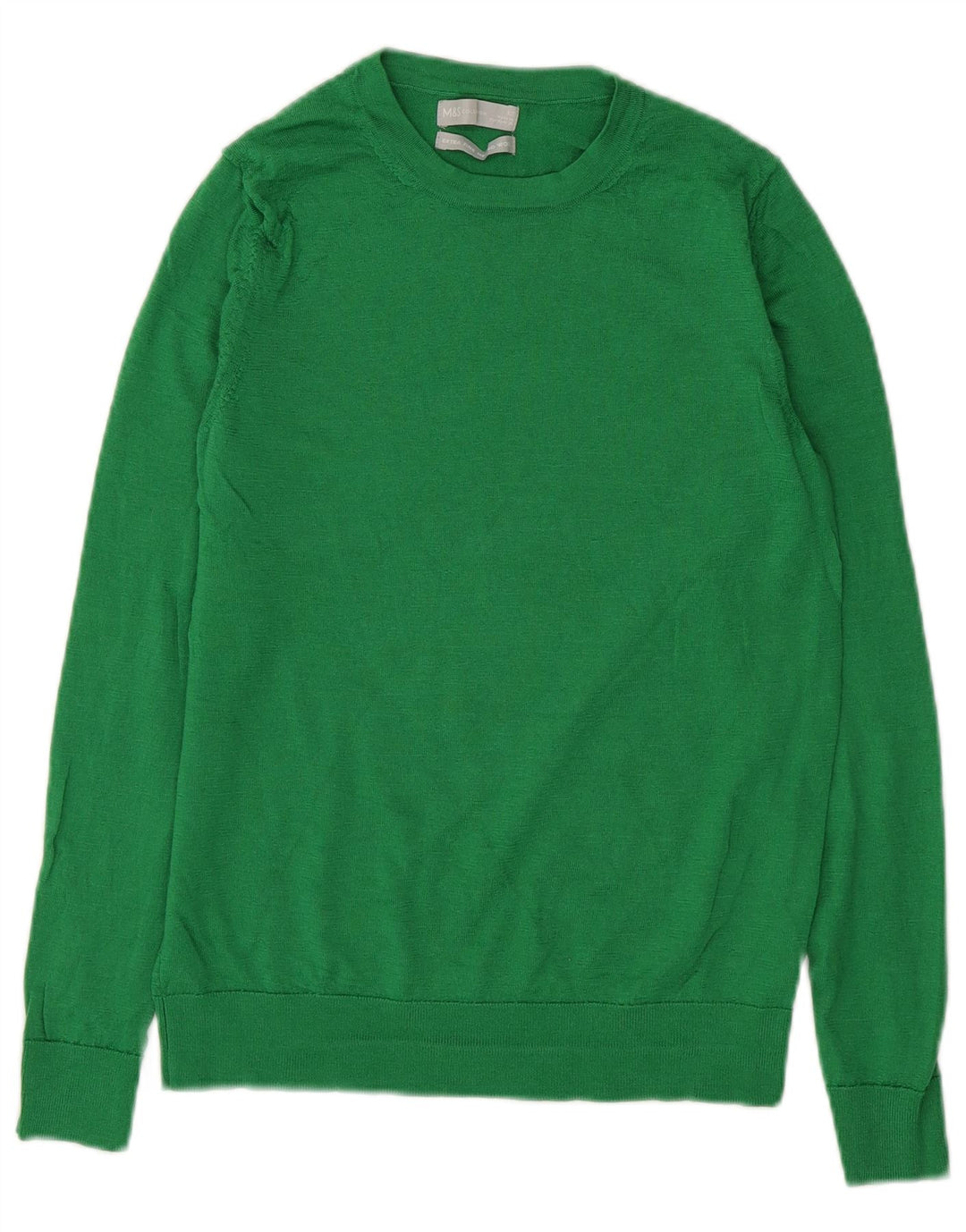 Marks & Spencer Womens Boat Neck Jumper Sweater UK 12 Medium Green