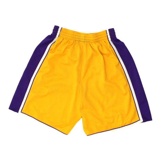 LA Lakers Nike Mens Yellow Basketball Shorts Vintage NBA Sportswear VTG Vintage Second Hand Clothing Online Messina Hembry