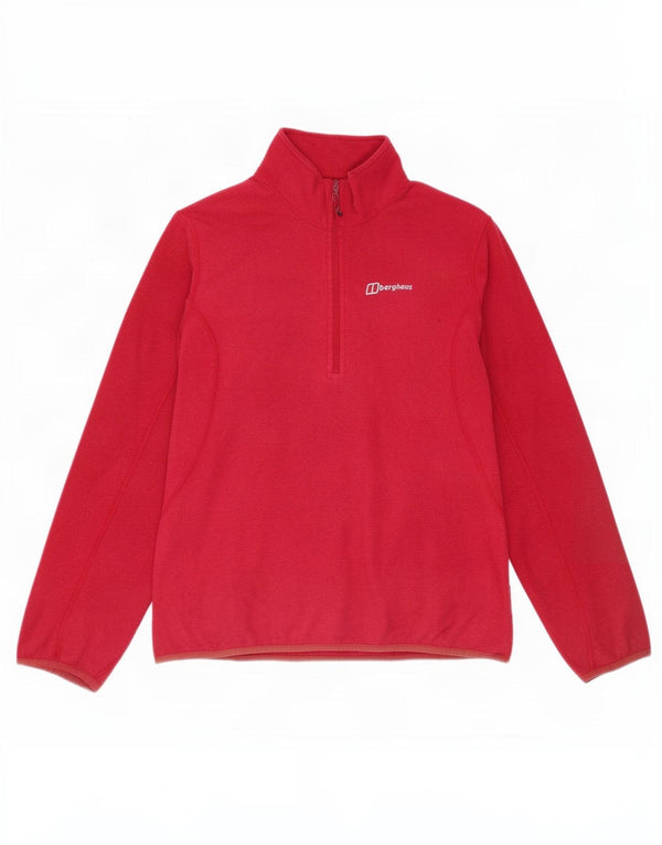 Berghaus Womens Zip Neck Fleece Jumper UK 18 XL Pink Polyester