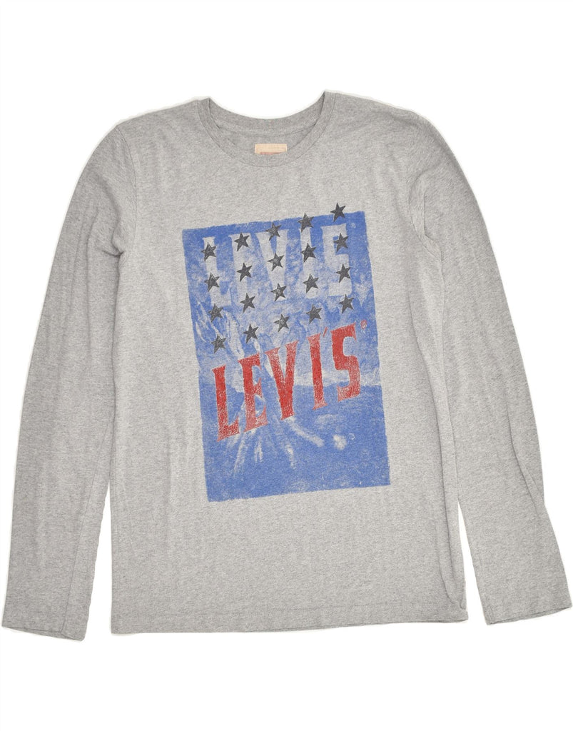 LEVI'S Boys Graphic Top Long Sleeve 15-16 Years Grey Cotton | Vintage Levi's | Thrift | Second-Hand Levi's | Used Clothing | Messina Hembry 