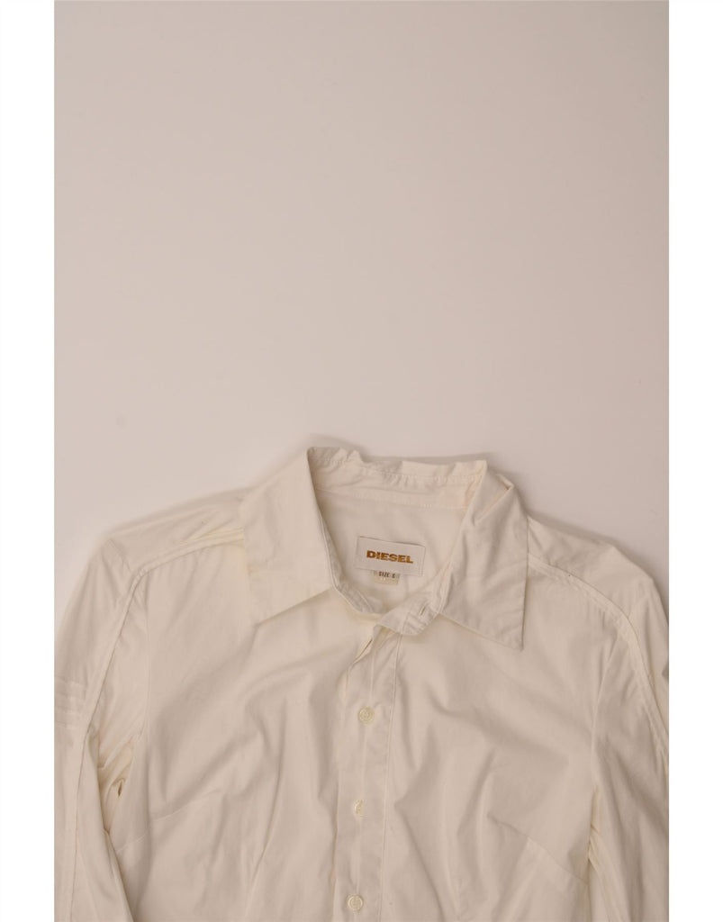 DIESEL Womens Formal Shirt UK 10 Small White Viscose Vintage Diesel and Second-Hand Diesel from Messina Hembry 