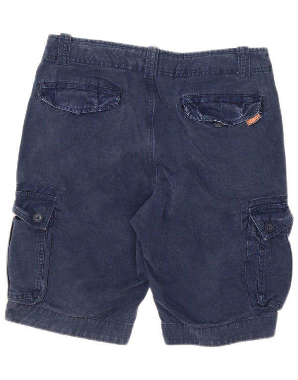 Superdry Mens Cargo Shorts Large W34 Navy Blue Cotton