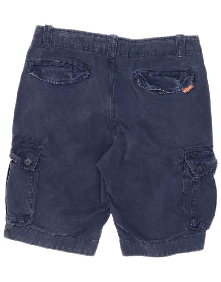 Superdry Mens Cargo Shorts Large W34 Navy Blue Cotton