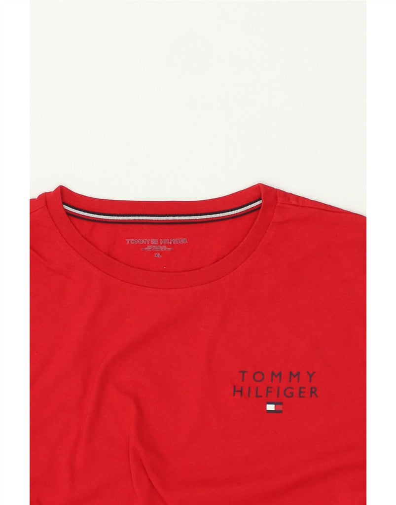 TOMMY HILFIGER Mens Graphic T-Shirt Top XL Red Cotton | Vintage Tommy Hilfiger | Thrift | Second-Hand Tommy Hilfiger | Used Clothing | Messina Hembry 